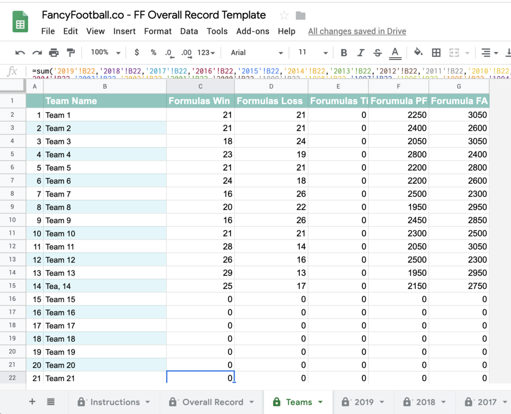 Tracking your league's "Overall Records" — FanDraft