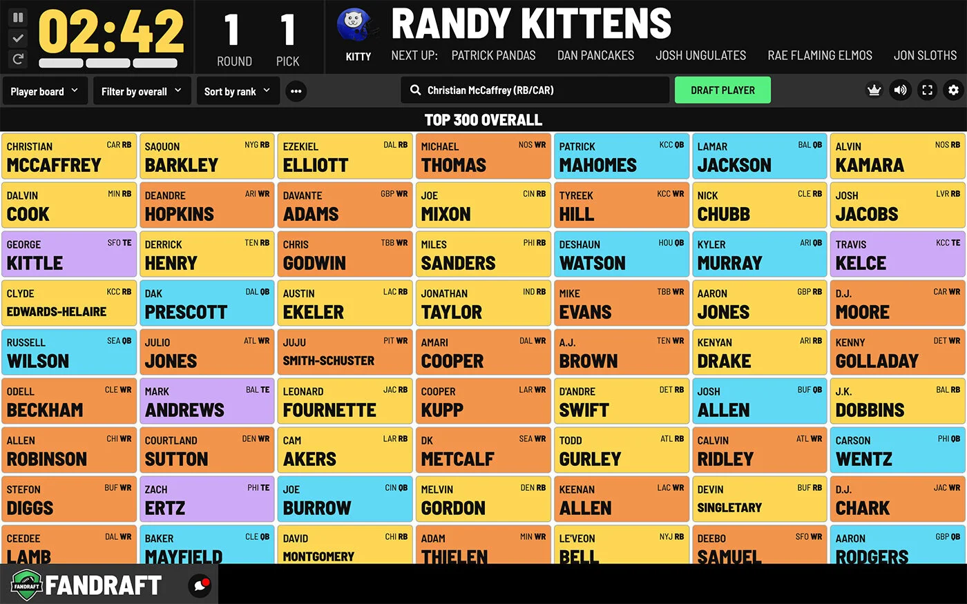 FanDraft — Player Board